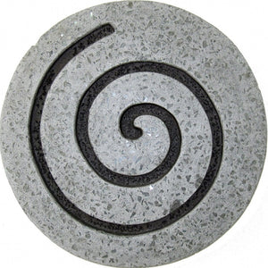 19" X 19" X 2" Gray Round Modern Spiral Wall Art