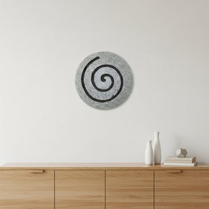 28" X 28" X 2" Gray Round Modern Spiral Wall Art