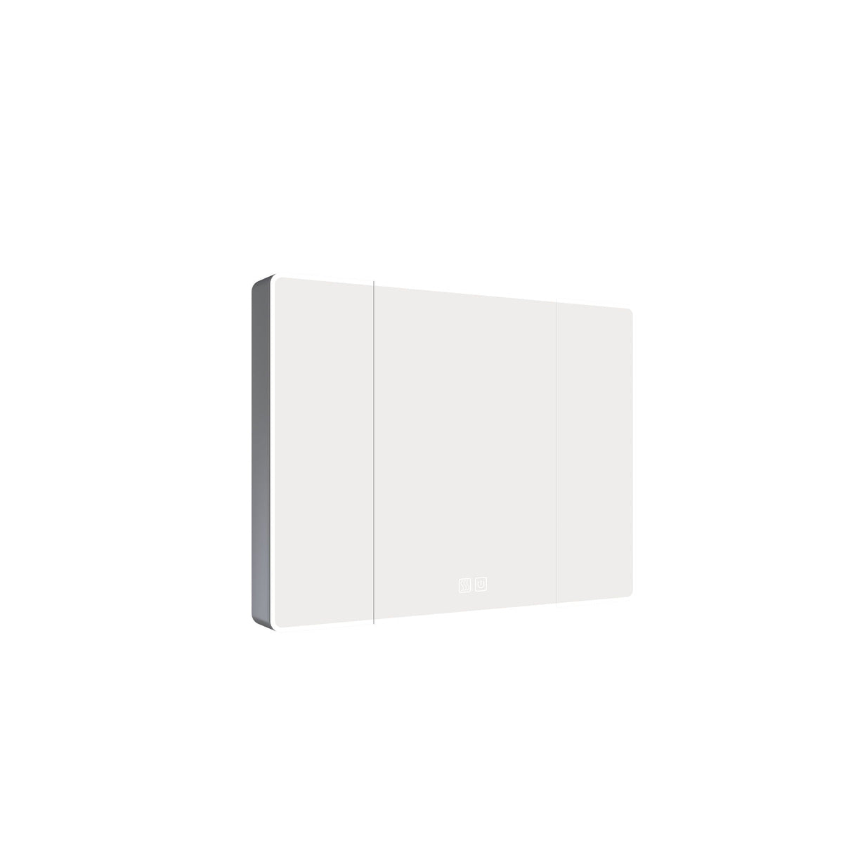 Aluminium Medicine Cabinet Mirror With LED Light And Defogging Function - Gray by Couch.com