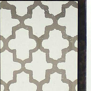 30" Distressed Bronze Metal Bedside Lamp With Beige Shade