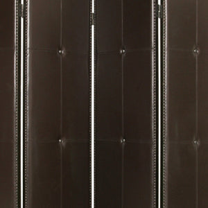 84" Brown Faux Leather Folding Four Panel Screen Room Divider