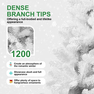 7ft White Christmas Tree with Memory Wire and 1064 Tips