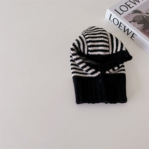 Childrens Contrast-Color Striped Knitted Hat