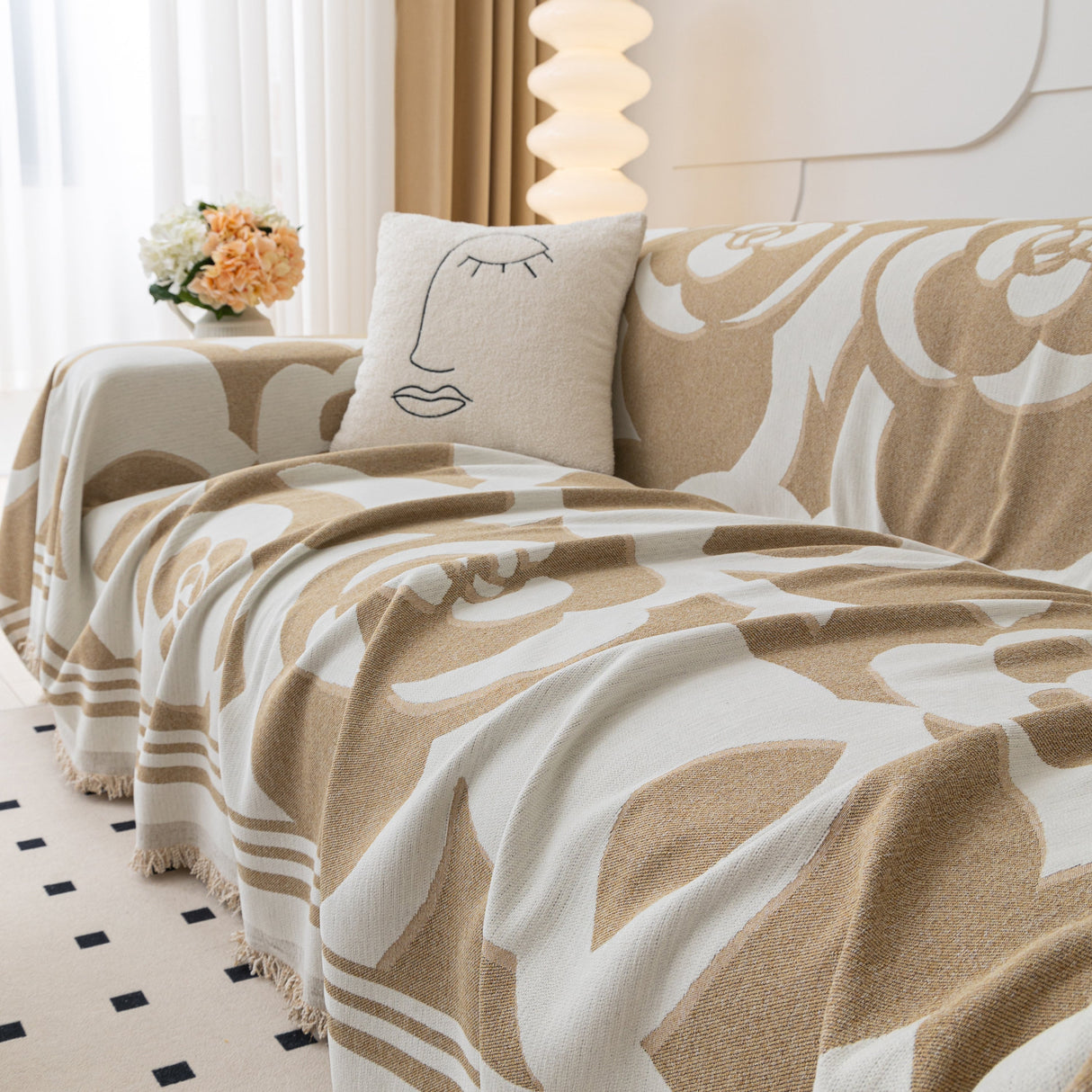 Chenille Sofa Cover Blanket, Couch Cover Blanket Throws for Couches Living Room Furniture Throw Covers