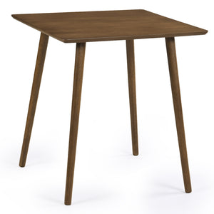 27.5 Inch Small Square Wooden Dining Table for 2-4 People Space-Saving Dining Room Table-Walnut