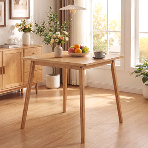 27.5 Inch Square Bamboo Dining Table for 2-4 People-Natural