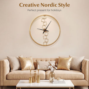 27 Inch Large Wall Clock for Living Room Bedroom Kitchen-Yellow