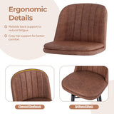 27 Inch Swivel Bar Stool Set of 2 Counter Height Chair with Padded Seat-Black and Brown