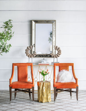 Modern Accent Chair Dining Chairs, Accent Chair For Living Room Dining Room Kitchen - Orange by Couch.com