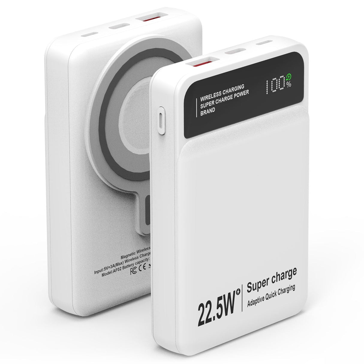 10000mAh Magsafe 3 In 1 Portable Charger PD22.5W Magnetic Fast Charger Fast Charging Power Bank Fit For IOS Phone 15/14 Samsung Galaxy S24 And More by DirectDeals