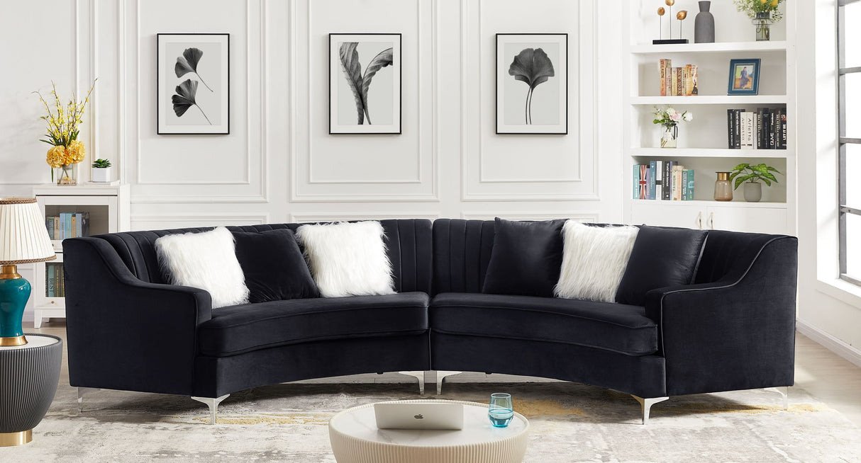 Velvet Curved Sofa by Couch.com