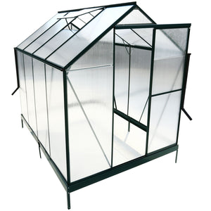 Polycarbonate Greenhouse, Heavy Duty Outdoor Aluminum Walk-In Green House Kit With Rain Gutter, Vent And Door For Backyard Garden by Couch.com