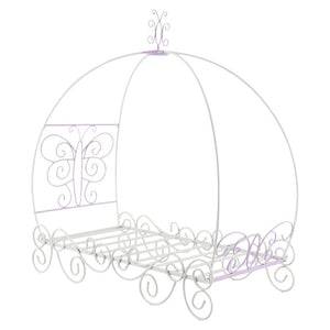 Purple and White Metal Canopy Bed Frame