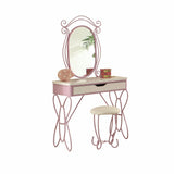 Lilac And White Butterfly Design Desk Vanity Dressing Table