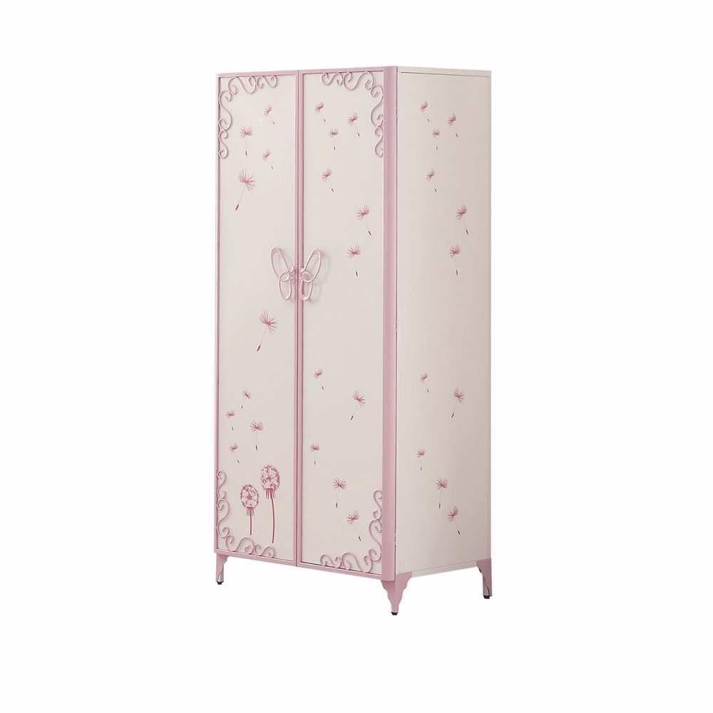 32" Purple And White Steel Dresser