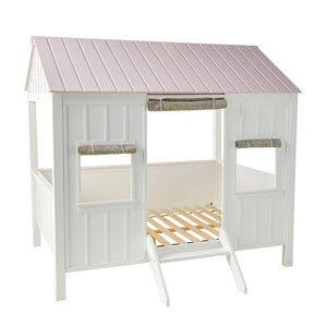 White Solid Wood Full House Bed