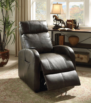 28" Red Tufted Faux Leather Power Lift Assist Recliner