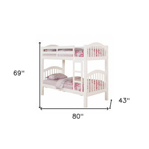 White Twin Over Twin Bunk Bed