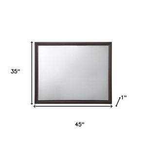 35" Espresso Wood Mounted Dresser Mirror