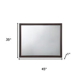 35" Espresso Wood Mounted Dresser Mirror