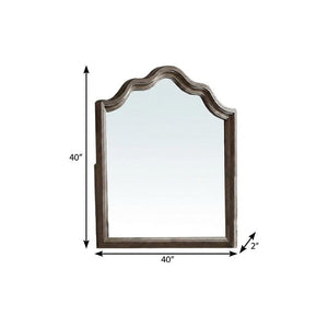 40" Gray Solid Wood Arch Dresser Mount Framed Mirror
