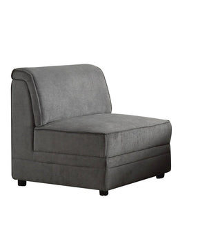 30" Gray and Black Velvet Slipper Chair