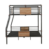 83" X 65" X 68" Sandy Black  Dark Bronze Handbrushed Queen Over Queen Bunk Bed