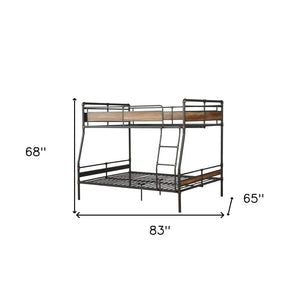 Dark Brown Full Industrial Metal Bunk Bed