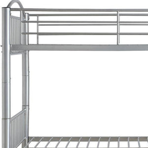 78" X 44" X 67" Twin Over Twin Silver Metal Bunk Bed