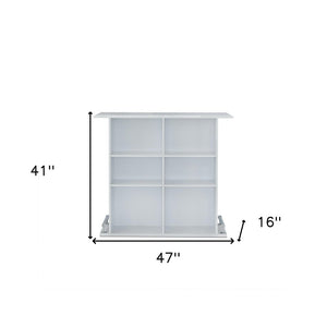 47" White Wood Rectangular Bar Table