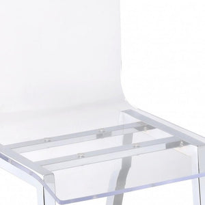 24" Clear and Silver Acrylic and Metal Counter Height Bar Chair