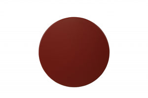 24" Red Wood Round End Table With Shelf