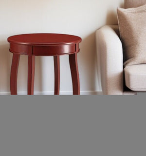 24" Teal Blue Solid Wood Round End Table With Shelf