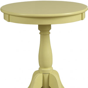 22" White Wood Round Pedestal End Table