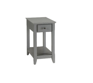 23" White Solid and Manufactured Wood End Table With Drawer And Shelf