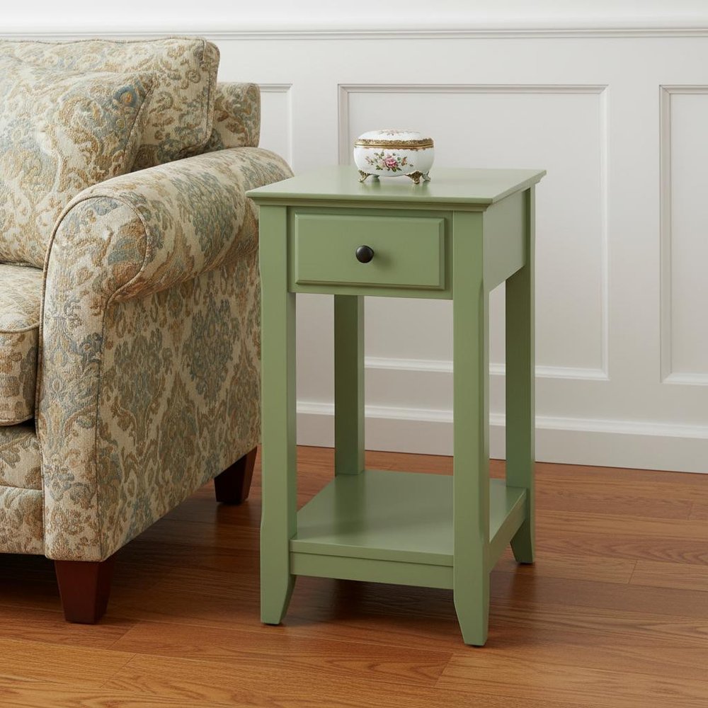 23" Gray Solid and Manufactured Wood End Table
