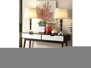 Mahogony And White Double Drawer Console Table