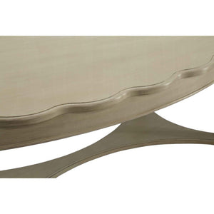 50" Antiqued White Solid Wood Oval Distressed Coffee Table