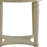 24" Light Slate Gray Solid Wood Round End Table With Shelf