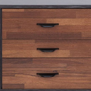 19" Espresso Wood Three Drawer Nightstand