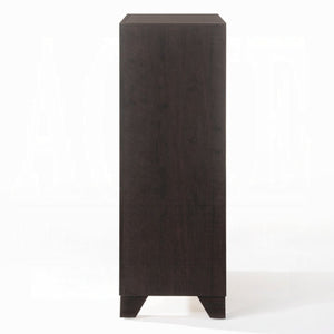31" Espresso Solid Wood Five Drawer Dresser