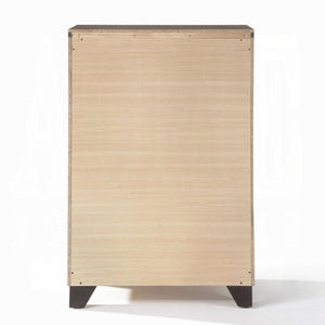 31" Espresso Solid Wood Five Drawer Dresser