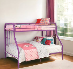78" X 54" X 60" Twin Over Full Rainbow Metal Tube Bunk Bed