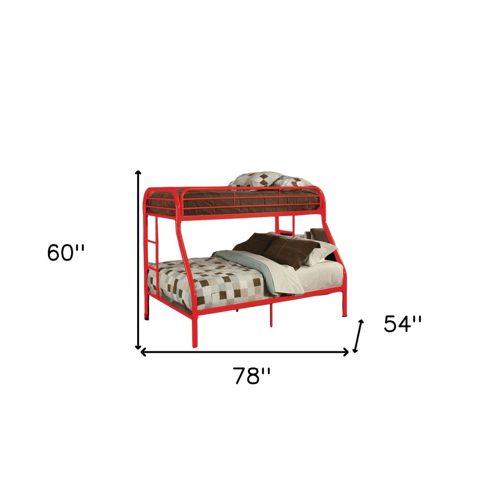 78" X 54" X 60" Twin Over Full Rainbow Metal Tube Bunk Bed
