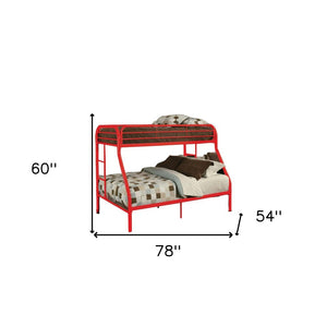 78" X 54" X 60" Twin Over Full Rainbow Metal Tube Bunk Bed