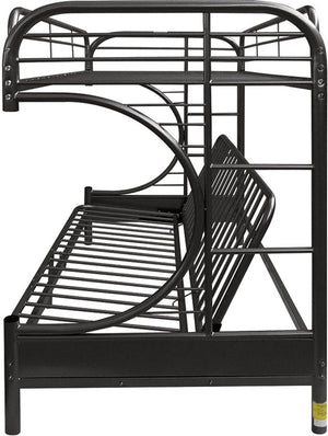 Black Twin Over Full Contemporary Metal Bunk Bed