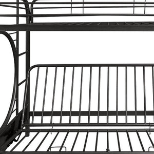 Black Twin Over Full Contemporary Metal Bunk Bed