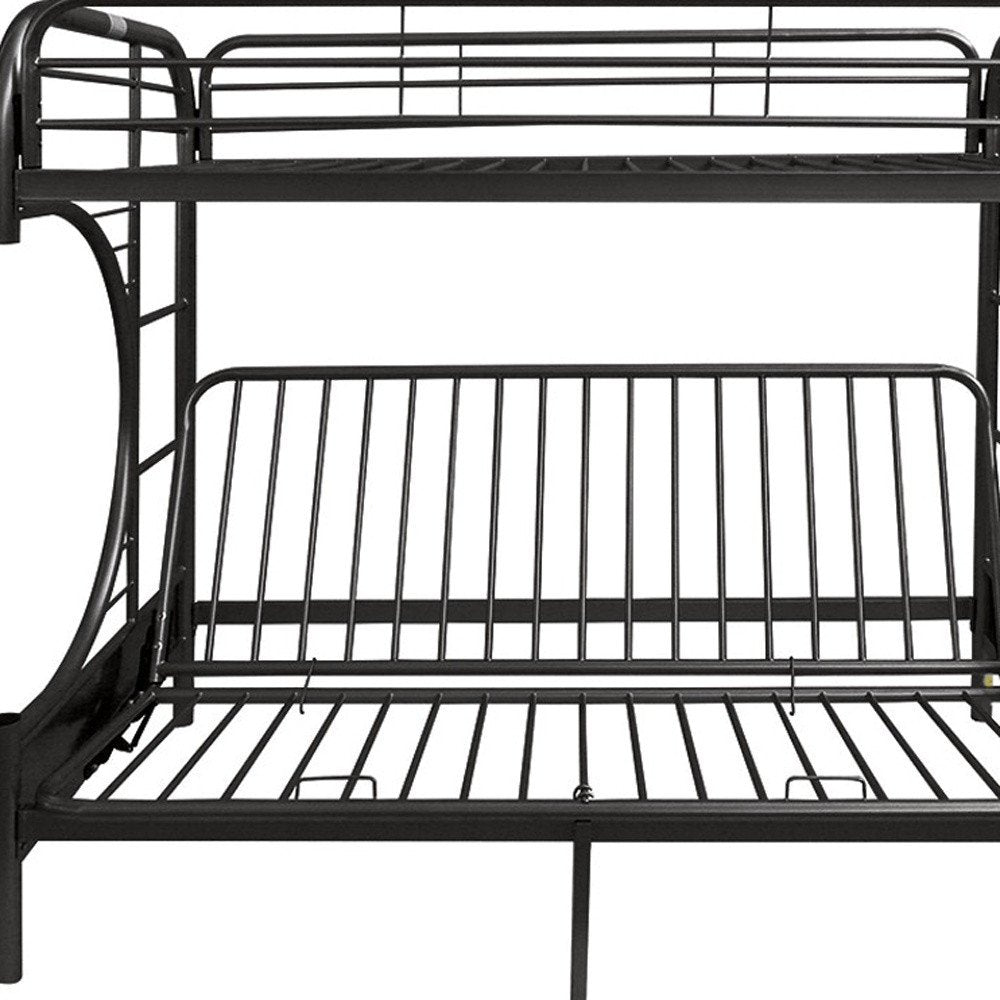 Black Twin Over Full Contemporary Metal Bunk Bed