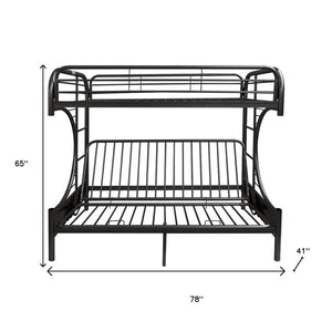 Black Twin Over Full Contemporary Metal Bunk Bed