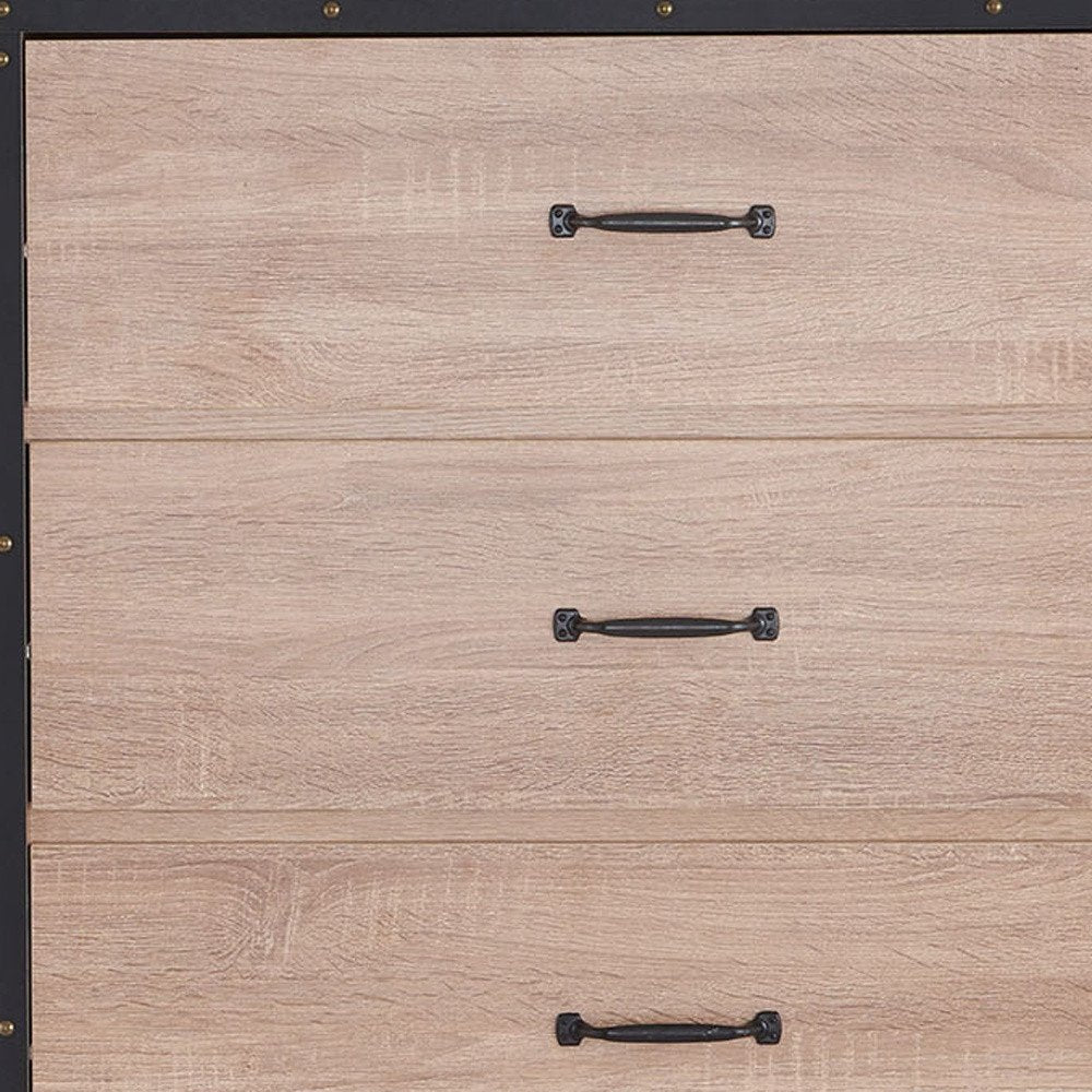 31" Oak Wood Five Drawer Dresser